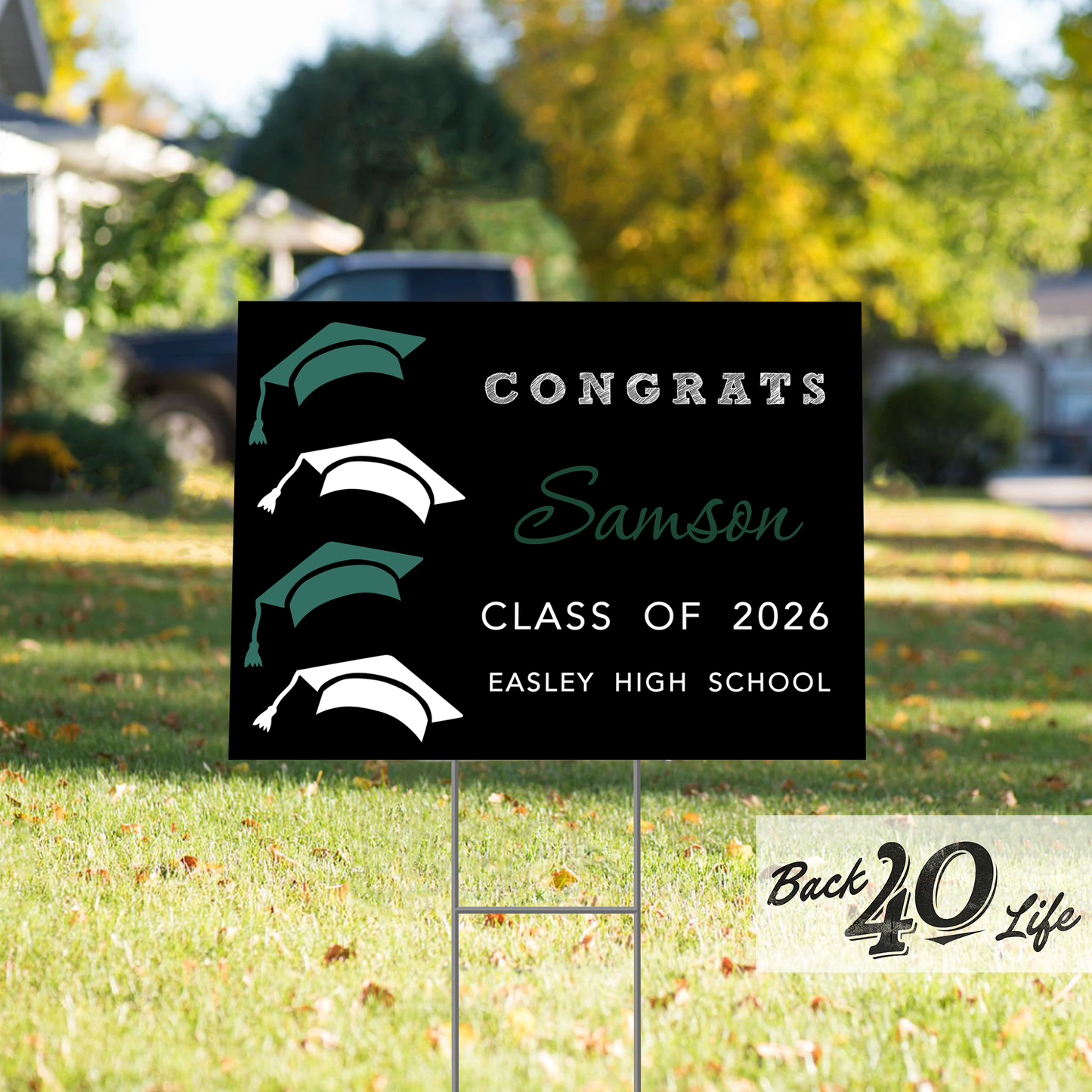 Graduation Announcement Coroplast Yard Sign (S-111e) - Back40Life