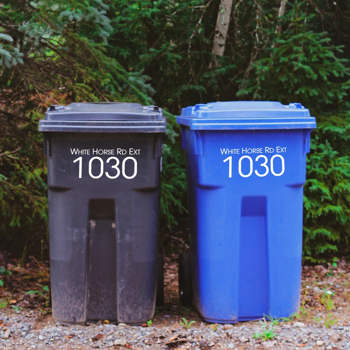 Trash Can Numbers Address Vinyl Decal (T-001d) - Back40Life