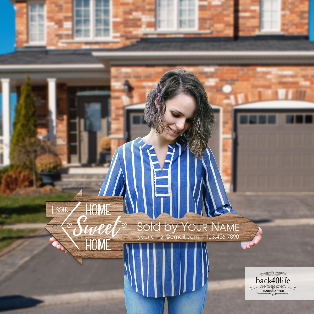 Custom Wooden Realtor Cutout Sign - Personalized Key Home Buyer Cutout | Back40Life