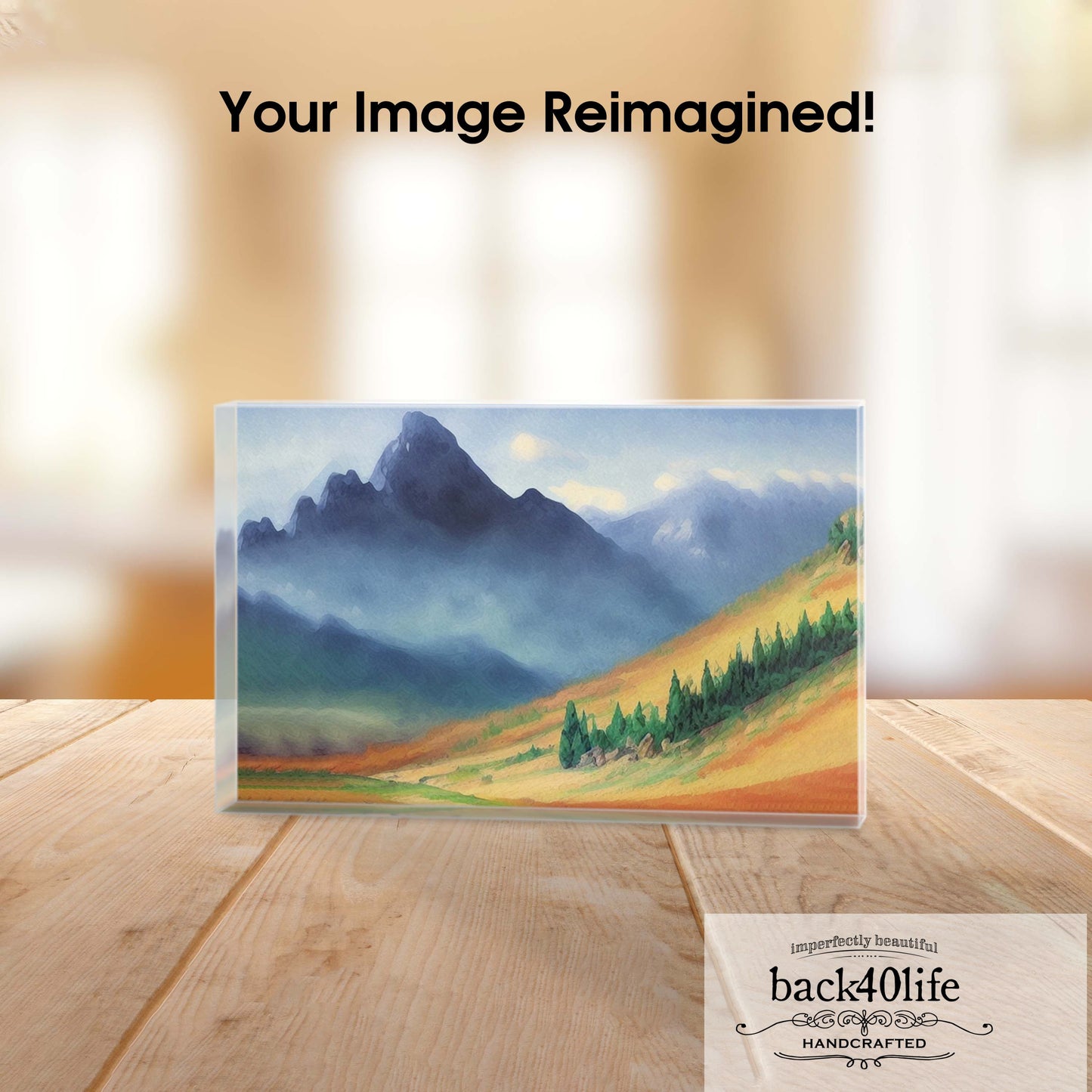 Custom Photo Acrylic Block | Acrylic Picture Frame | PC-009 - Back40Life