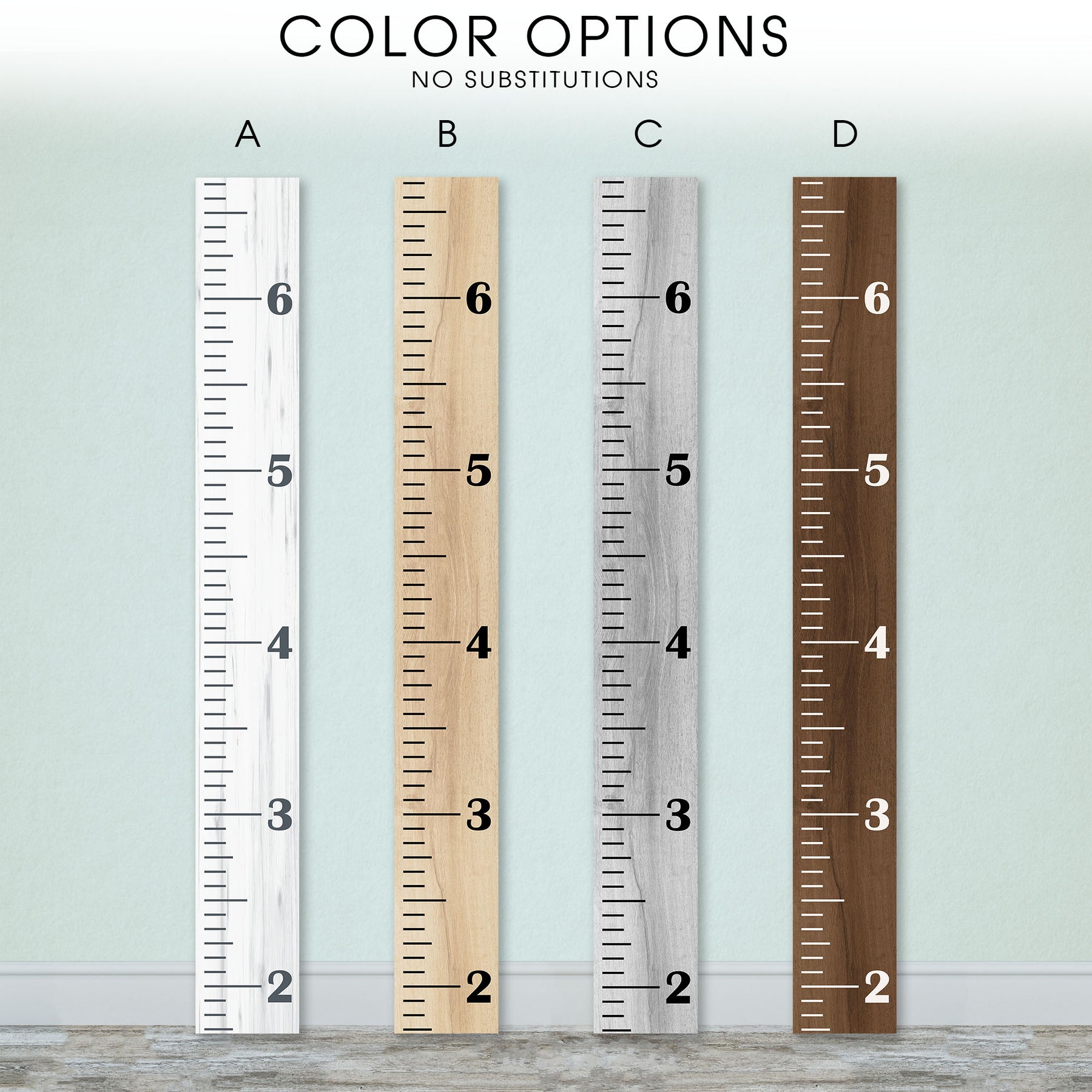 Personalized Wooden Kids Growth Chart Height Ruler for Boys Girls Si