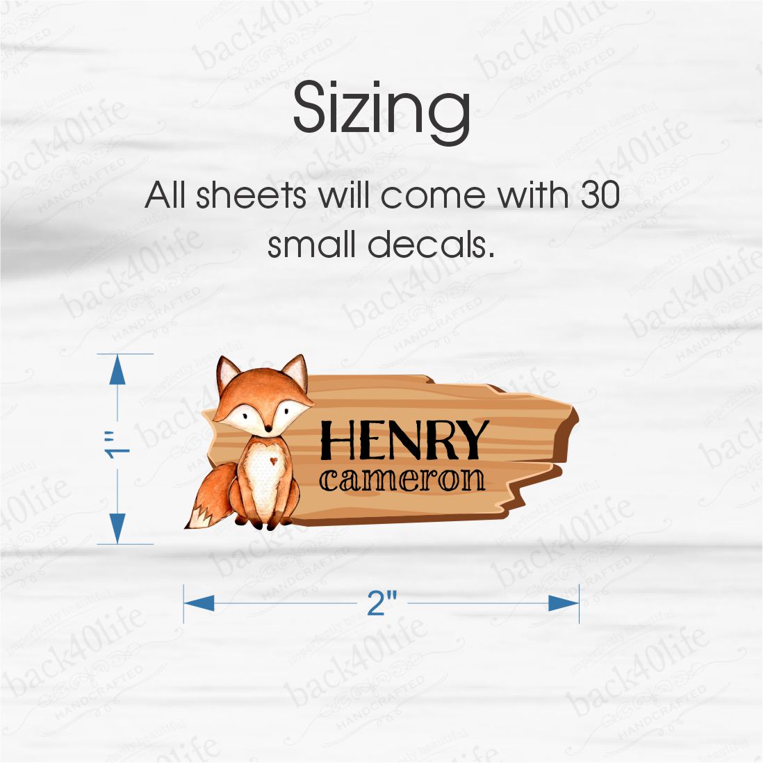 Name Personalized DTF Sticker Labels - Forest Creatures Woodland Critters - Back40Life (K-081p)