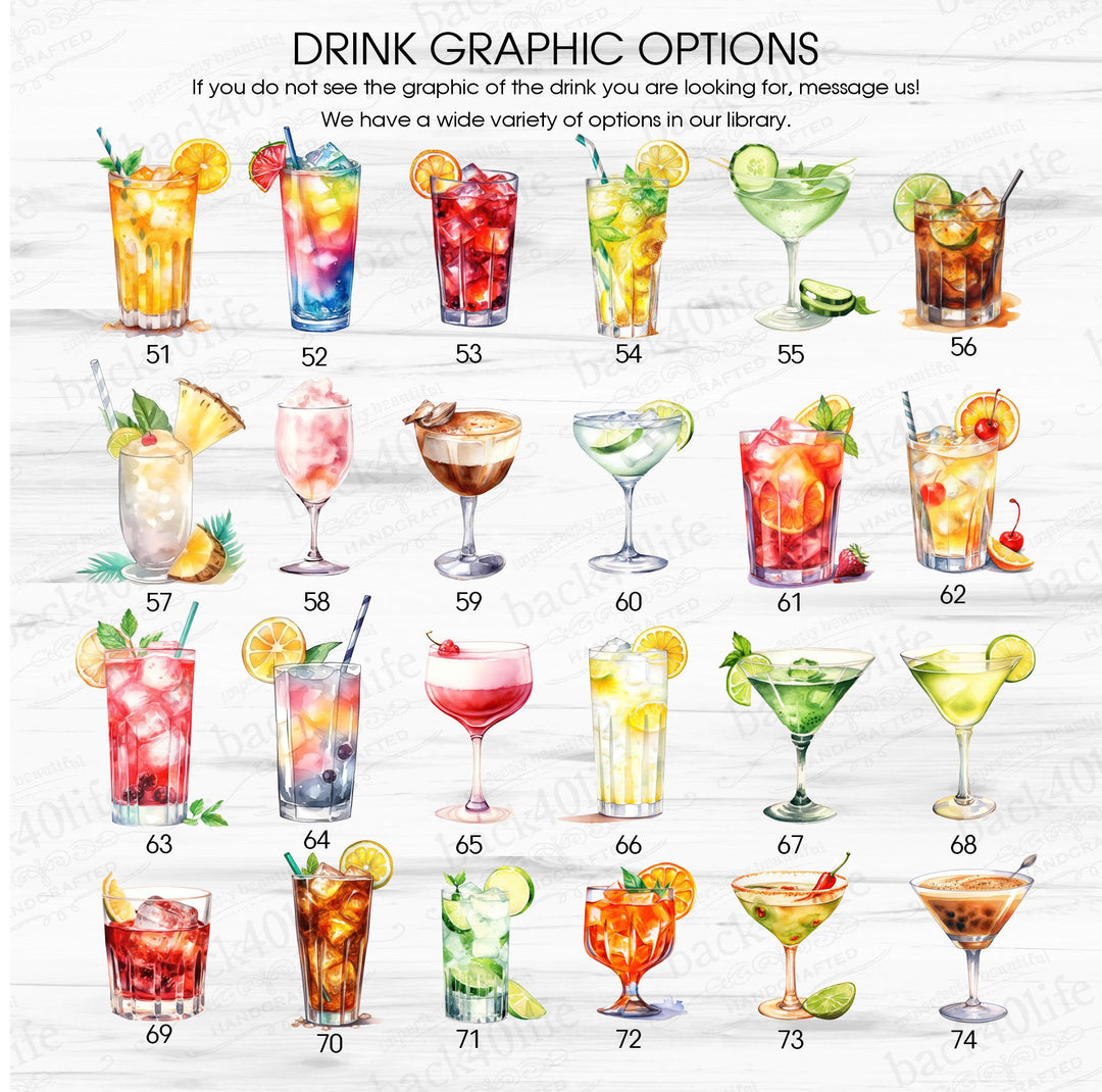 Acrylic Drink Menu Sign with Images (W-112) - Back40Life