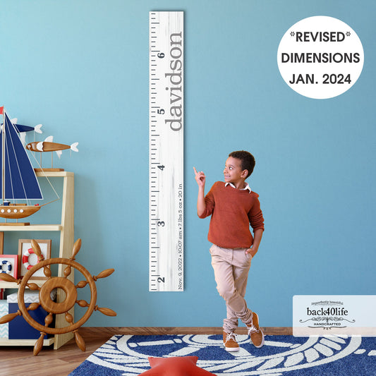 Personalized Wooden Kids Growth Chart - Height Ruler for Boys Girls Size Measuring Stick Family Name - Custom Ruler Gift Children GC-DAV Davidson