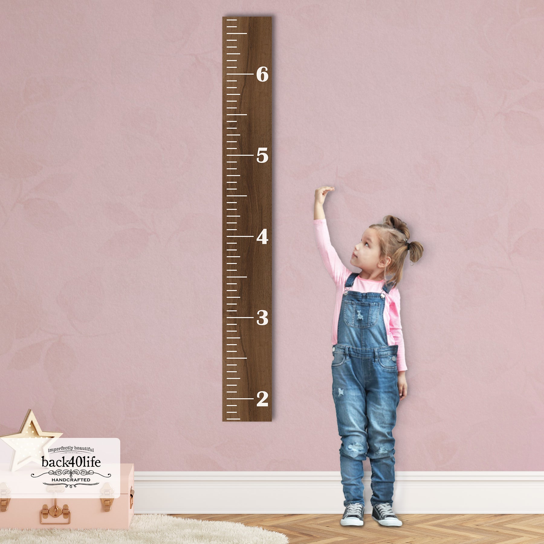 Personalized Wooden Kids Growth Chart - Height Ruler for Boys Girls Si ...