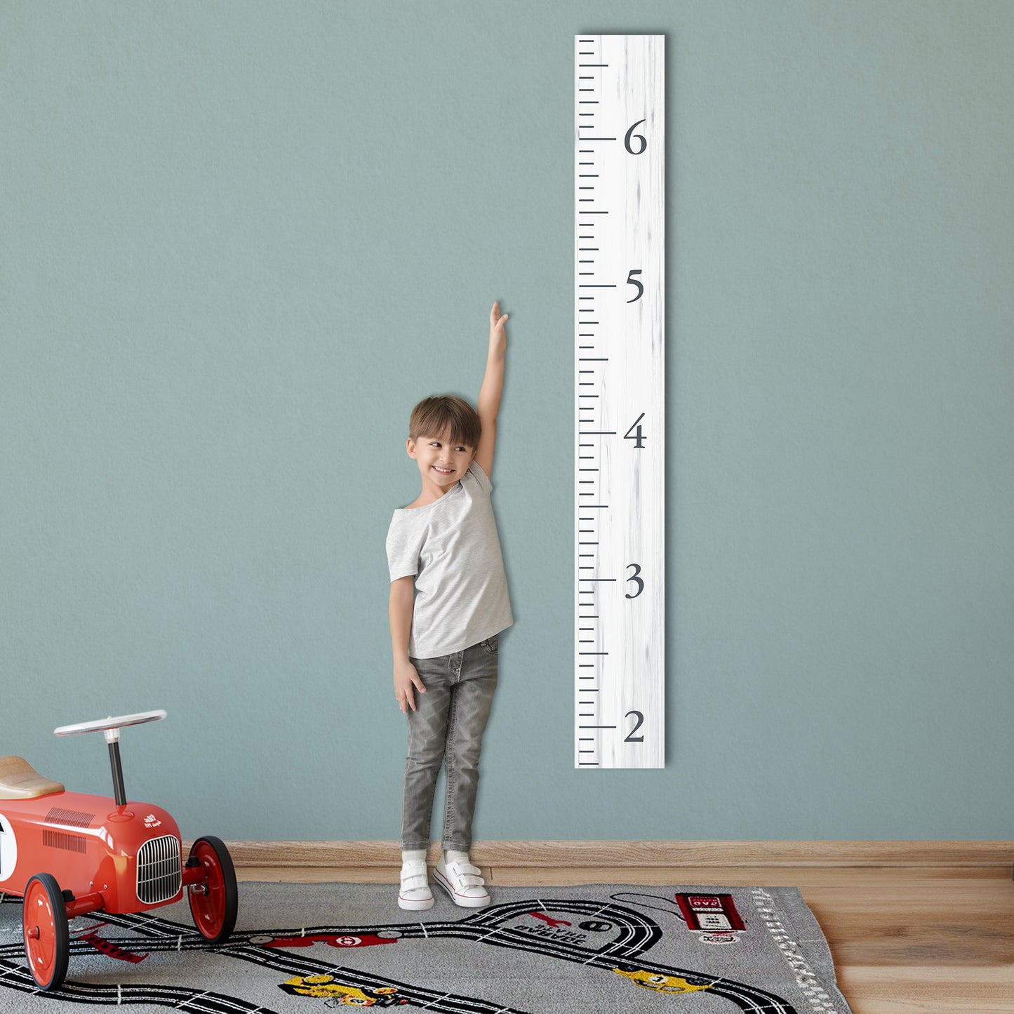 Personalized Wooden Kids Growth Chart - Height Ruler for Boys Girls Size Measuring Stick Family Name - Custom Ruler Gift Children GC-BMK Benchmark