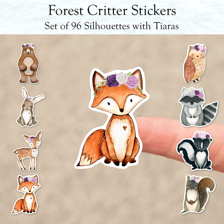 Tiara Sticker Designs Forest Critter with Tiara Stickers Silhouette - Set of 96 Sticker Cuto ...