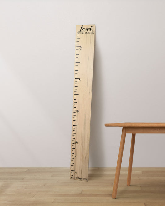 Personalized Wooden Kids Growth Chart - Height Ruler for Boys Girls Size Measuring Stick Family Name - Custom Ruler Gift Children GC-NTT No Tippy Toes