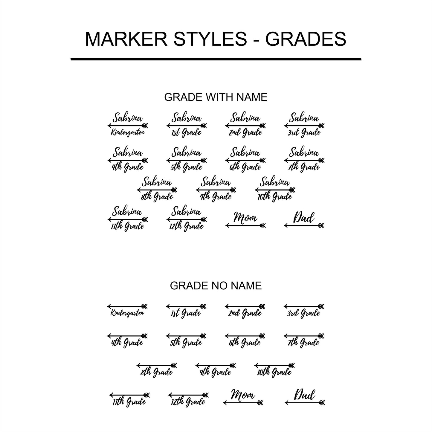 Vinyl Markers for Kids Growth Chart Ruler - (K-080A)