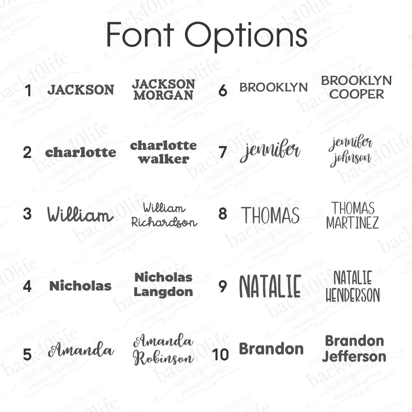 Name Vinyl Sticker Labels Multiple Sizes - Back40Life (K-081A)