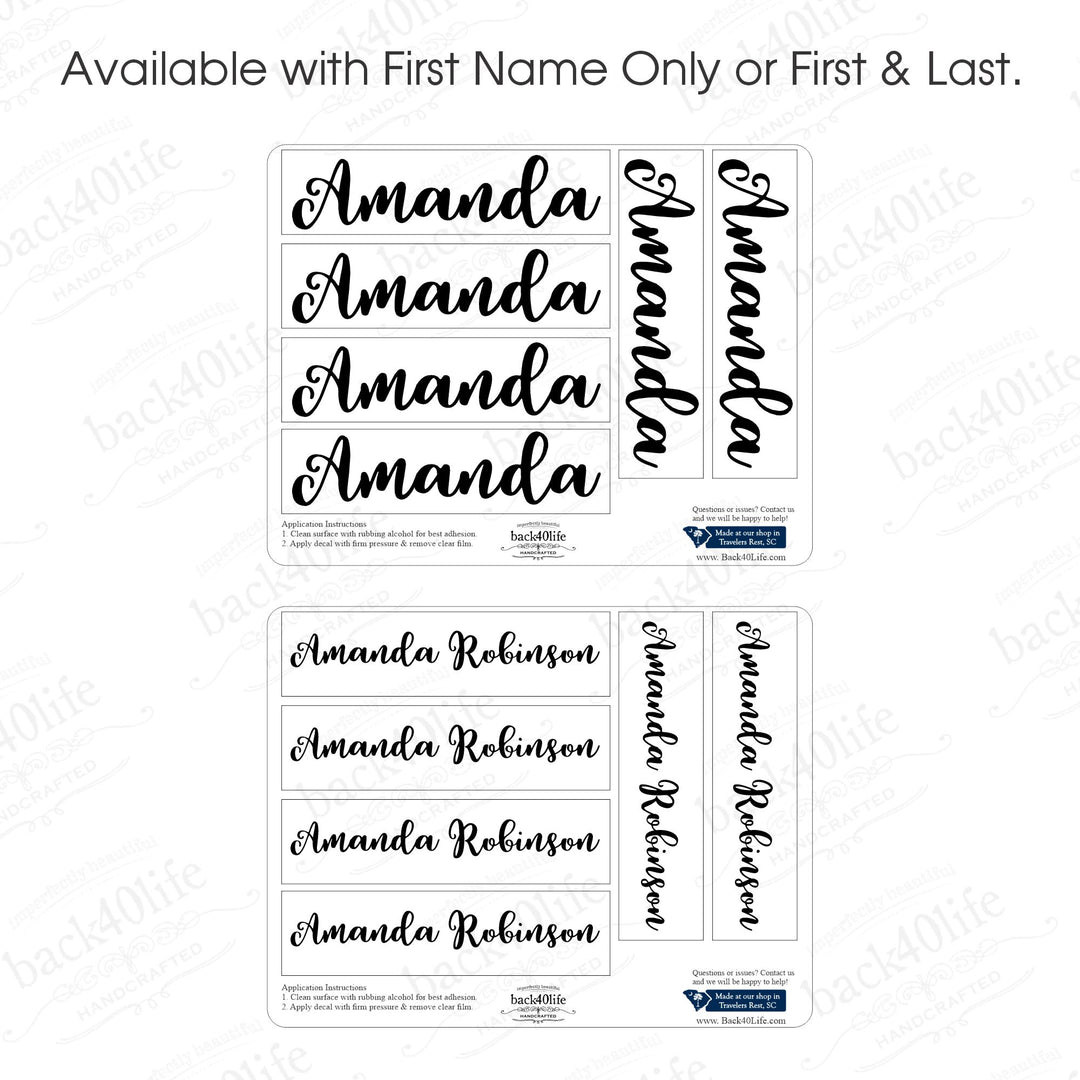 Name Vinyl Sticker Labels Larger Sizes - Back40Life (K-081B)