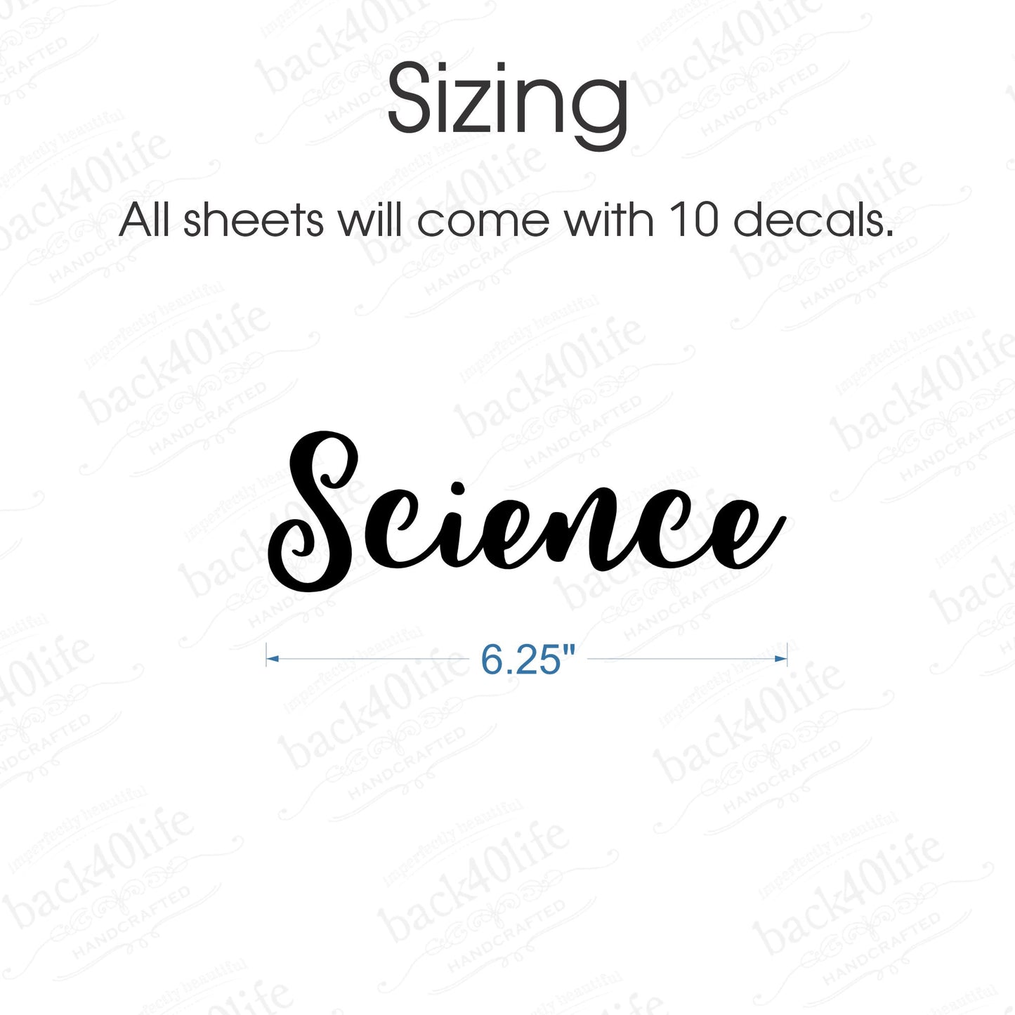 School Subject & Name Vinyl Sticker Labels  - Back40Life (K-081D)