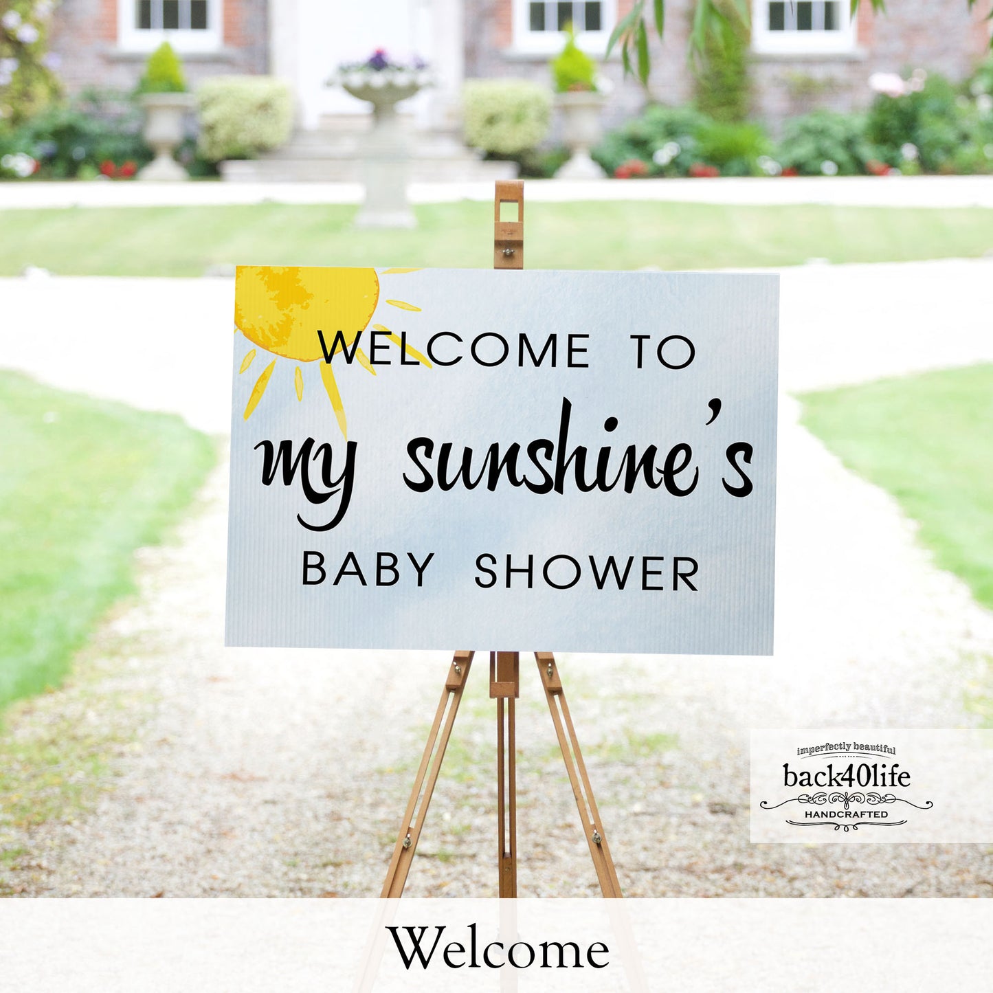 Baby Shower Sign - My Sunshine - Welcome Directional Parking Event (K-091c) - Back40Life