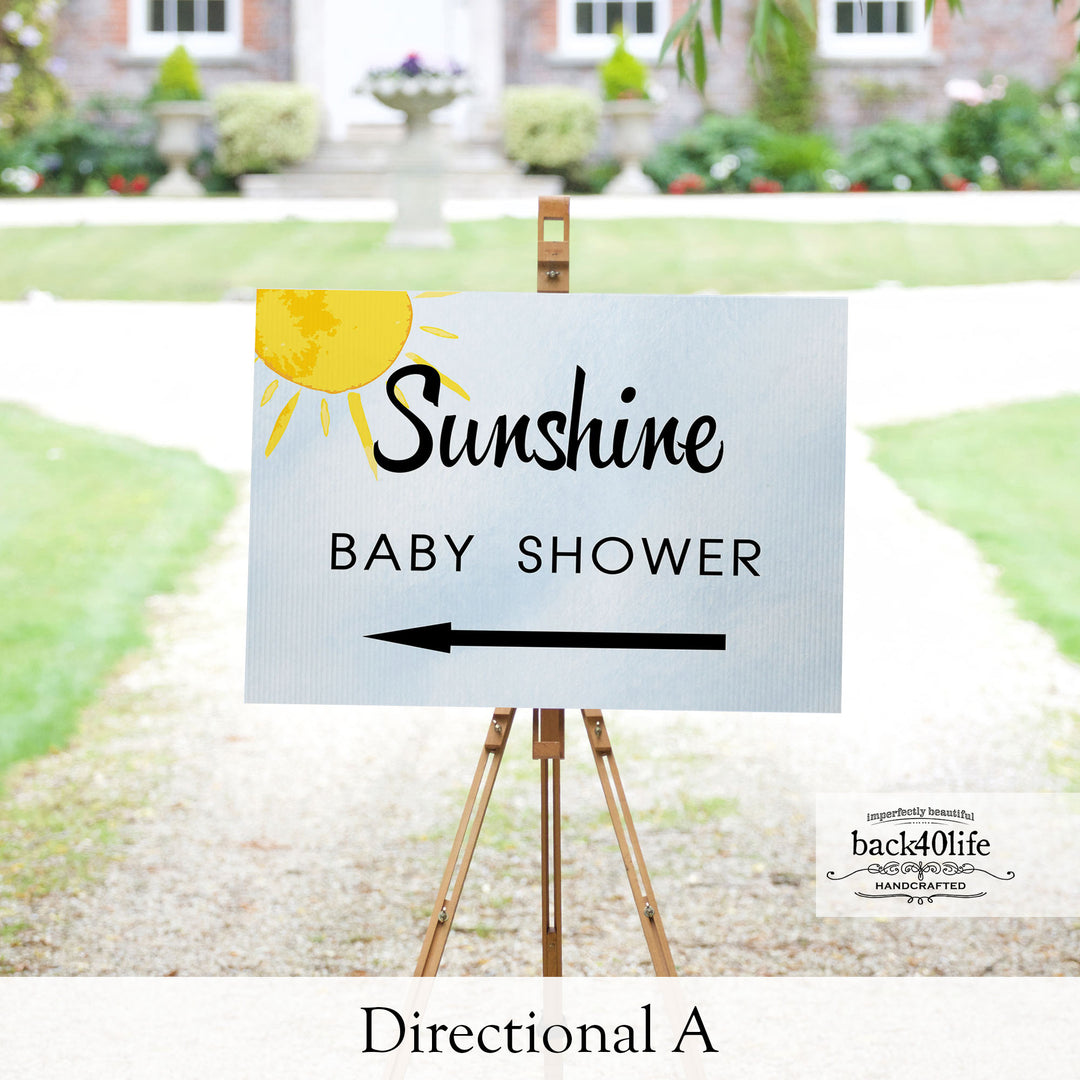 Baby Shower Sign - My Sunshine - Welcome Directional Parking Event (K-091c) - Back40Life