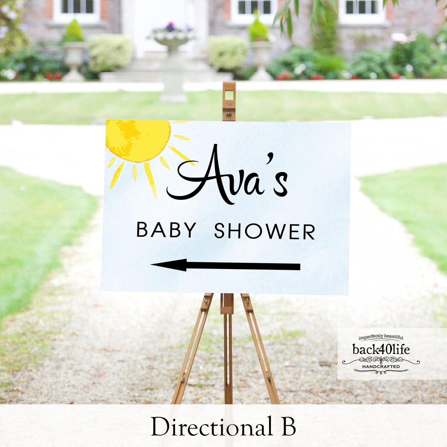 Baby Shower Sign - My Sunshine - Welcome Directional Parking Event (K-091c) - Back40Life