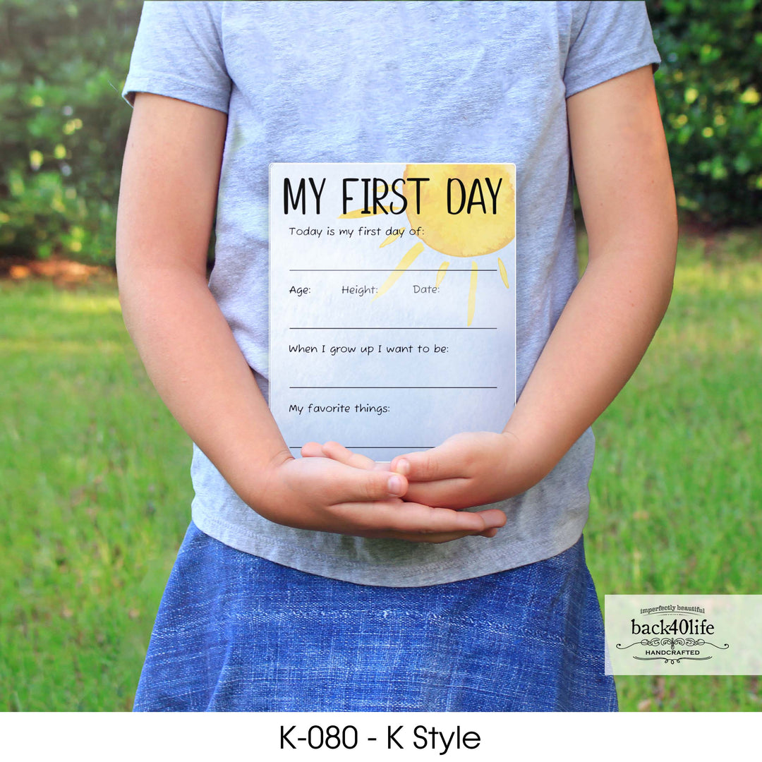 First Last Day of School Acrylic Photo Prop Sign - K-090k