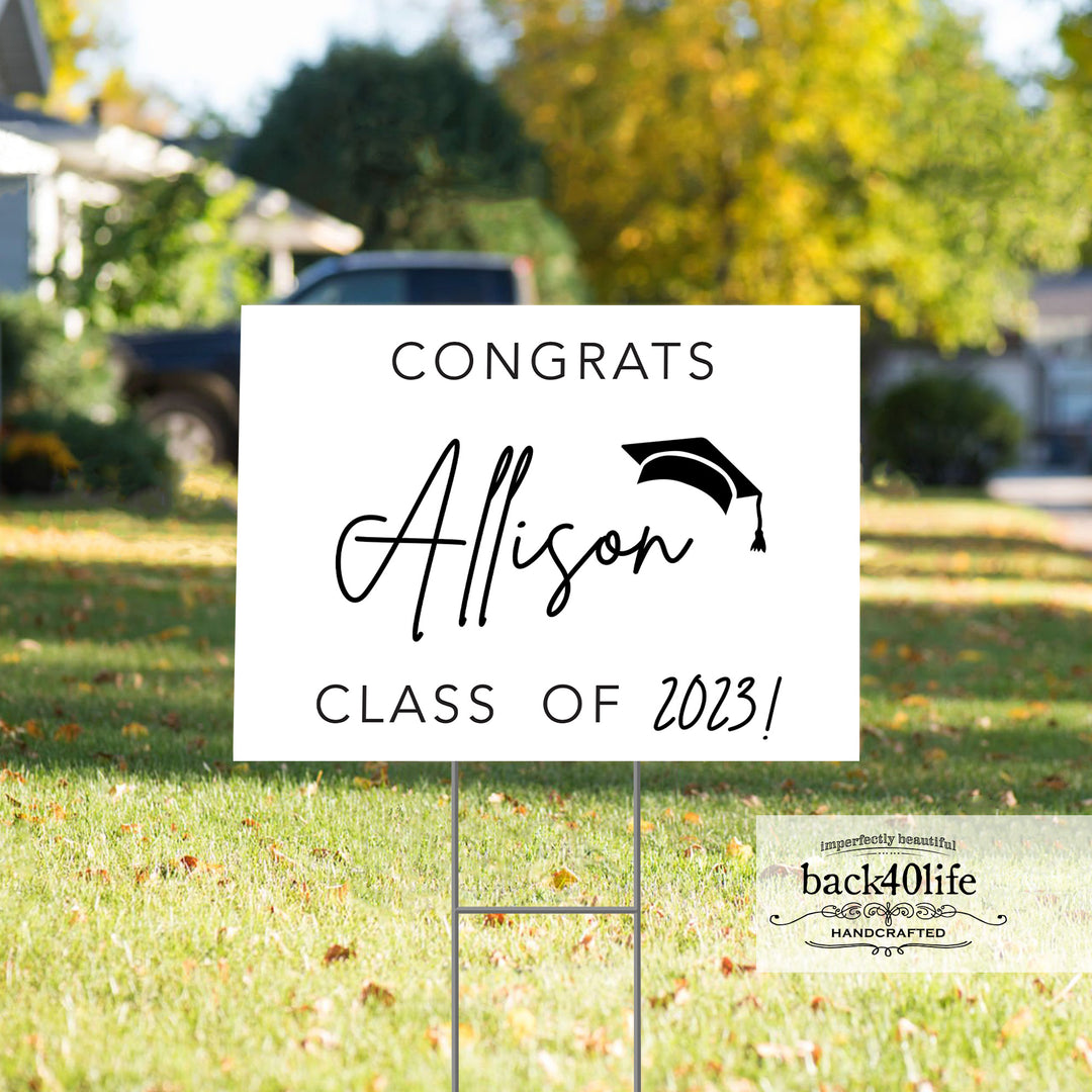 Graduation Announcement Coroplast Yard Sign (S-111b) - Back40Life