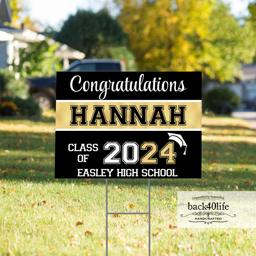 Graduation Announcement Coroplast Yard Sign (S-111l) - Back40Life