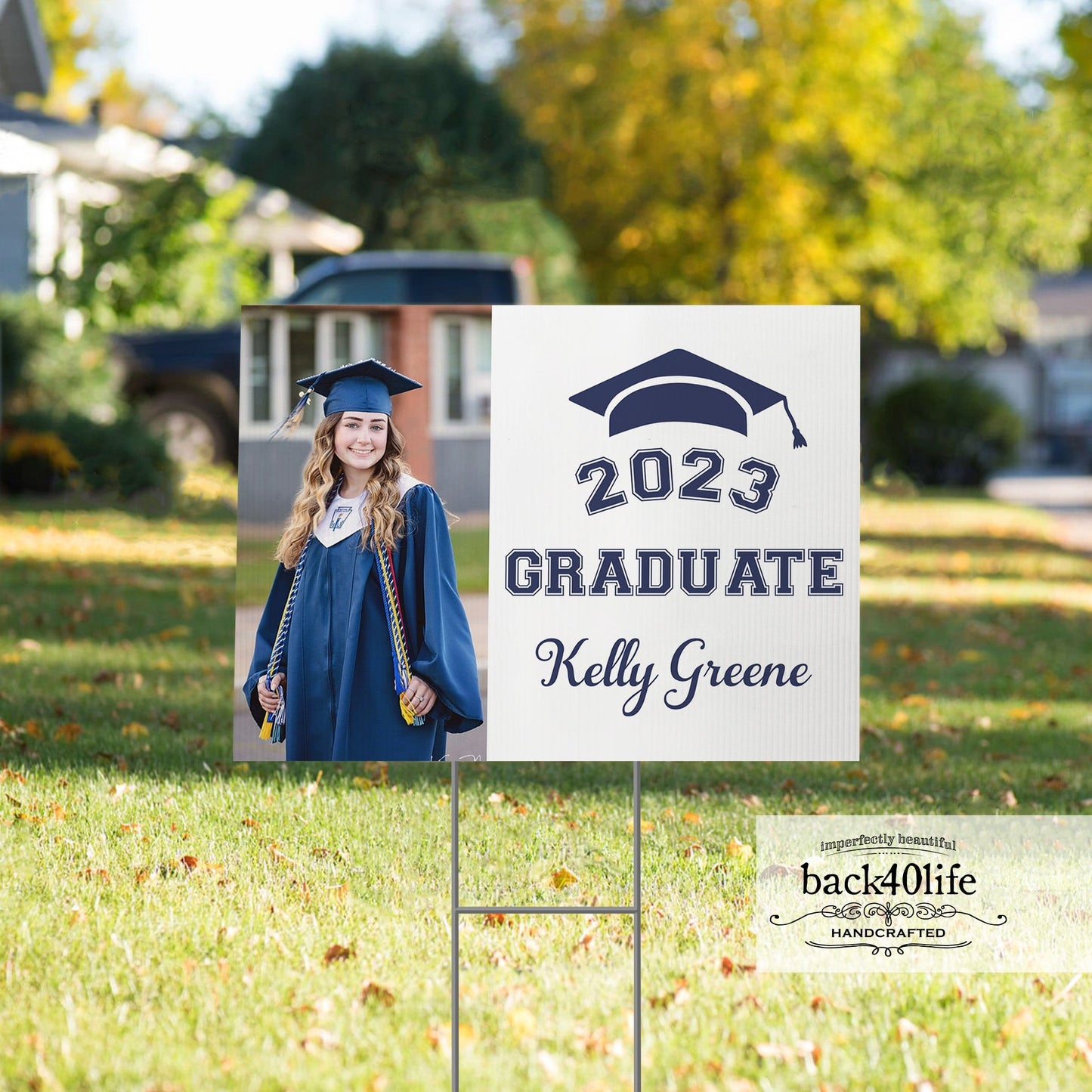 Graduation Announcement Coroplast Yard Sign (S-111n) - Back40Life