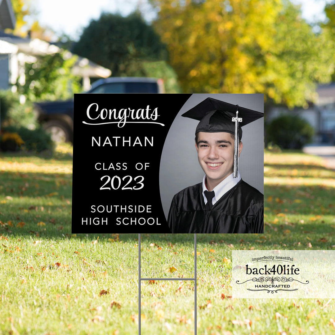 Graduation Announcement Coroplast Yard Sign (S-111f) - Back40Life