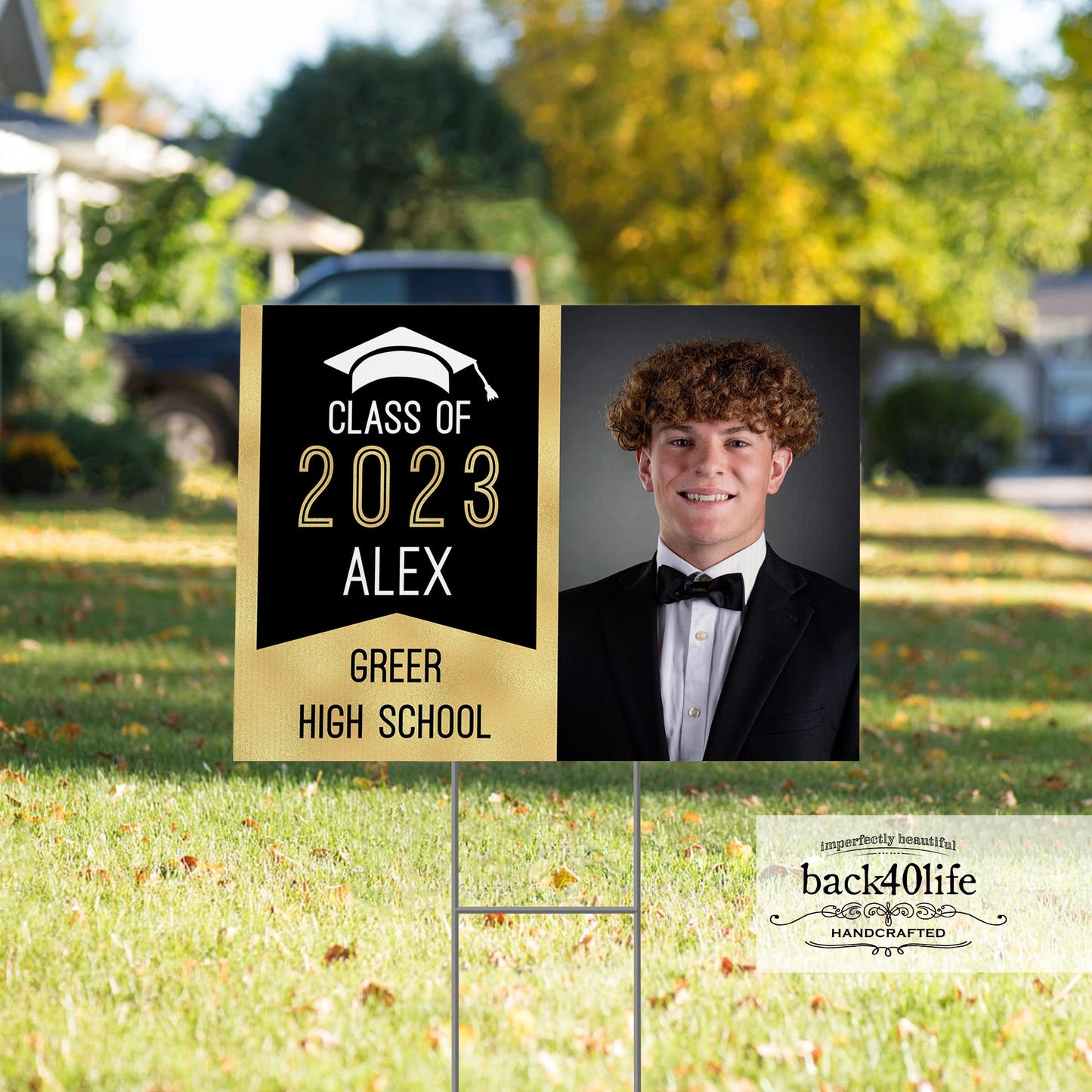 Graduation Announcement Coroplast Yard Sign (S-111j) - Back40Life