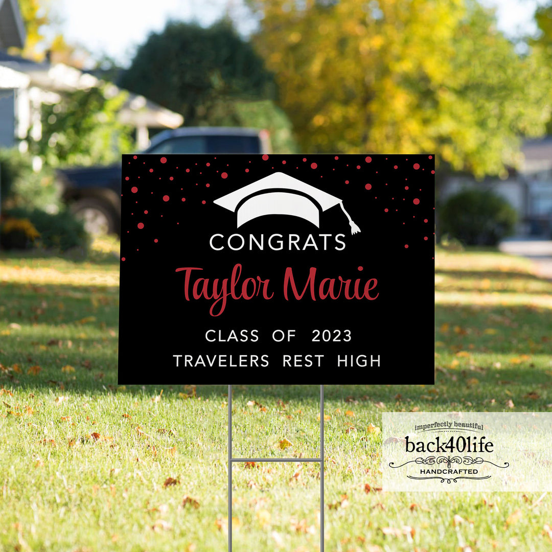 Graduation Announcement Coroplast Yard Sign (S-111d) - Back40Life