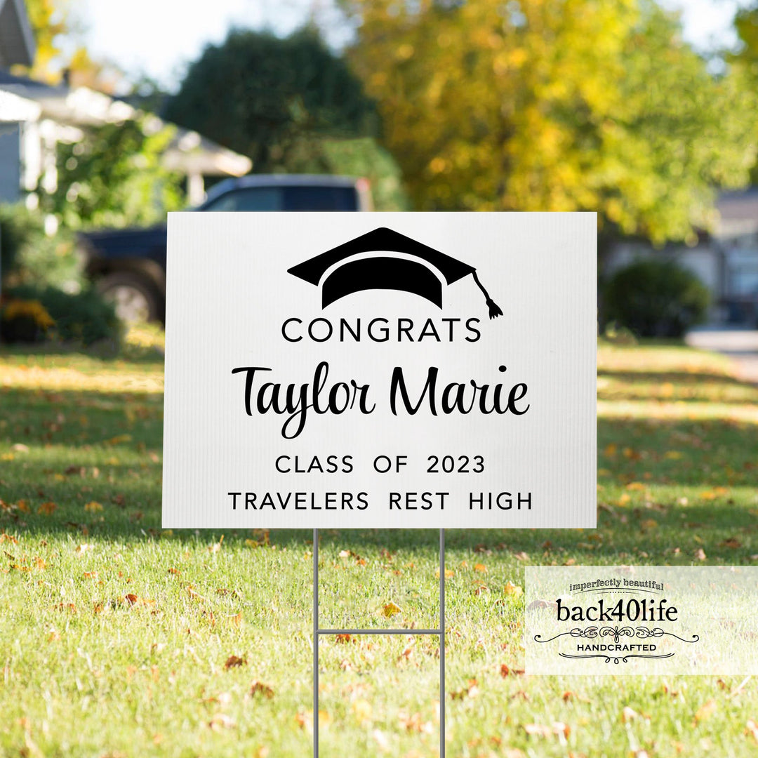 Graduation Announcement Coroplast Yard Sign (S-111c) - Back40Life