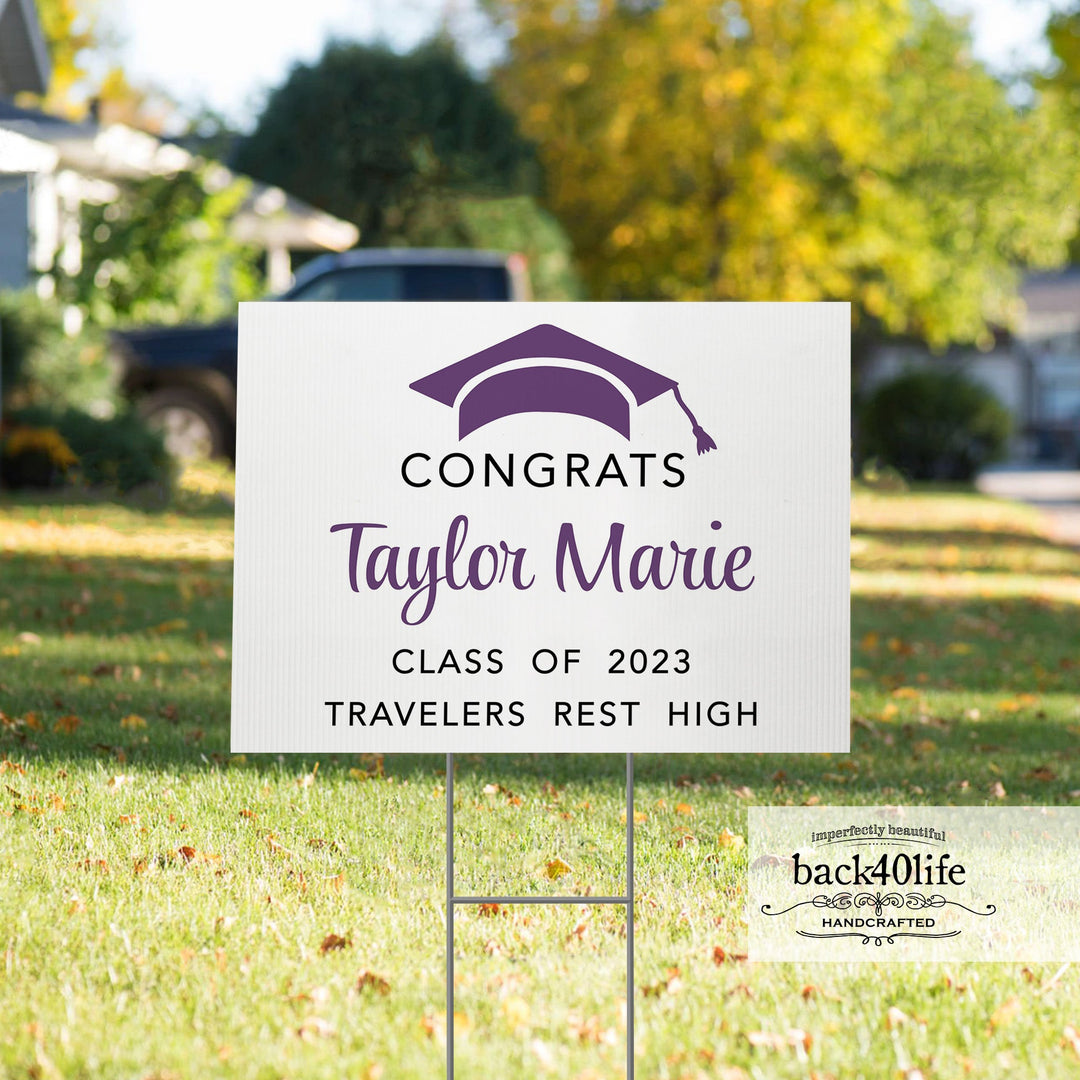 Graduation Announcement Coroplast Yard Sign (S-111c) - Back40Life