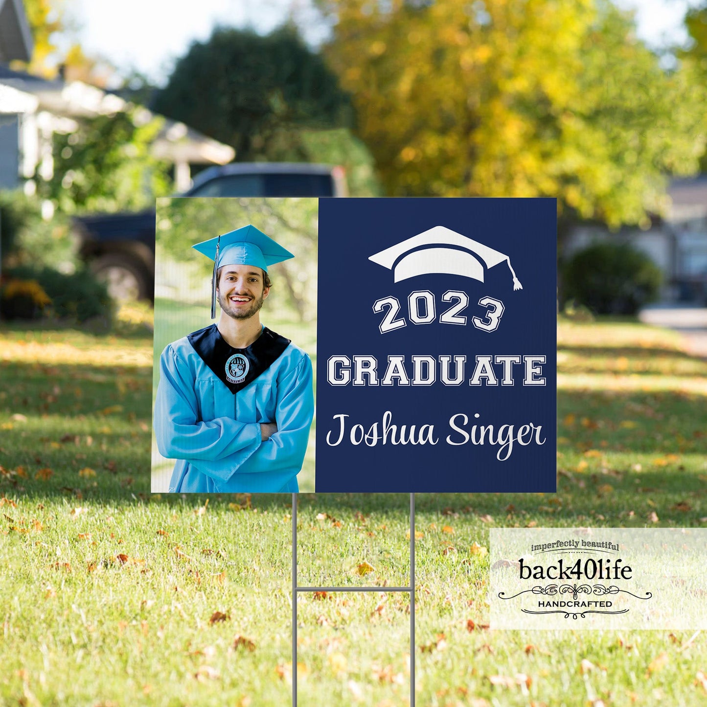 Graduation Announcement Coroplast Yard Sign (S-111n) - Back40Life