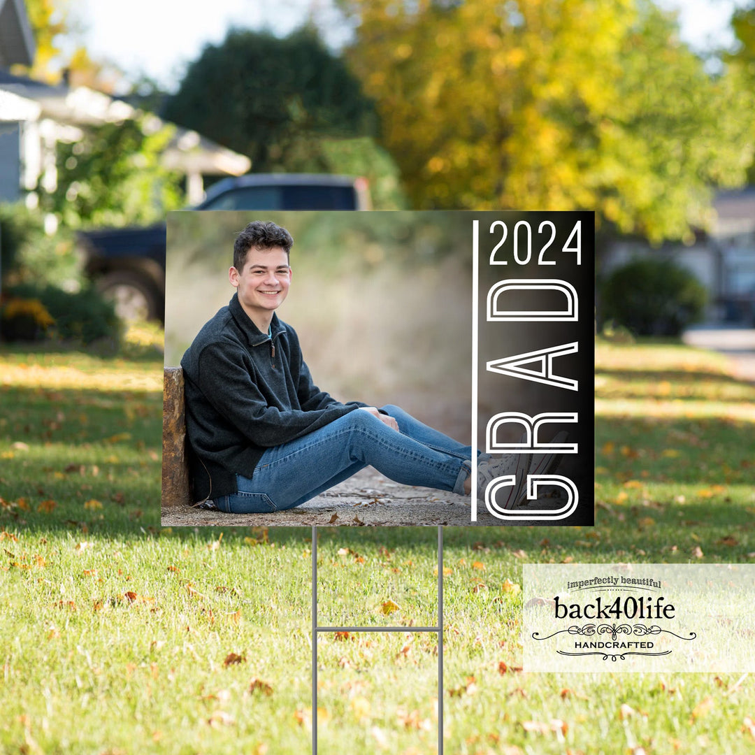 Graduation Announcement Coroplast Yard Sign (S-111h) - Back40Life
