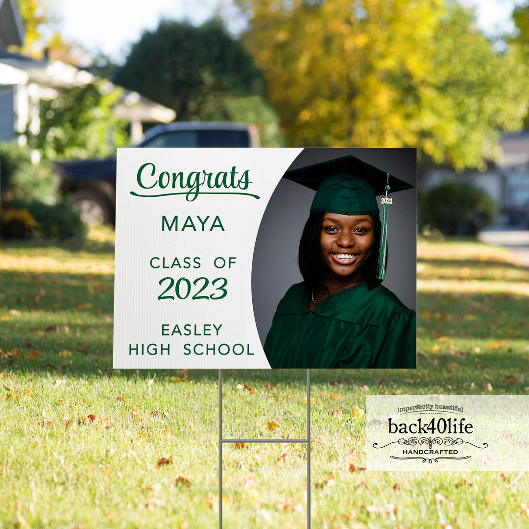 Graduation Announcement Coroplast Yard Sign (S-111f) - Back40Life