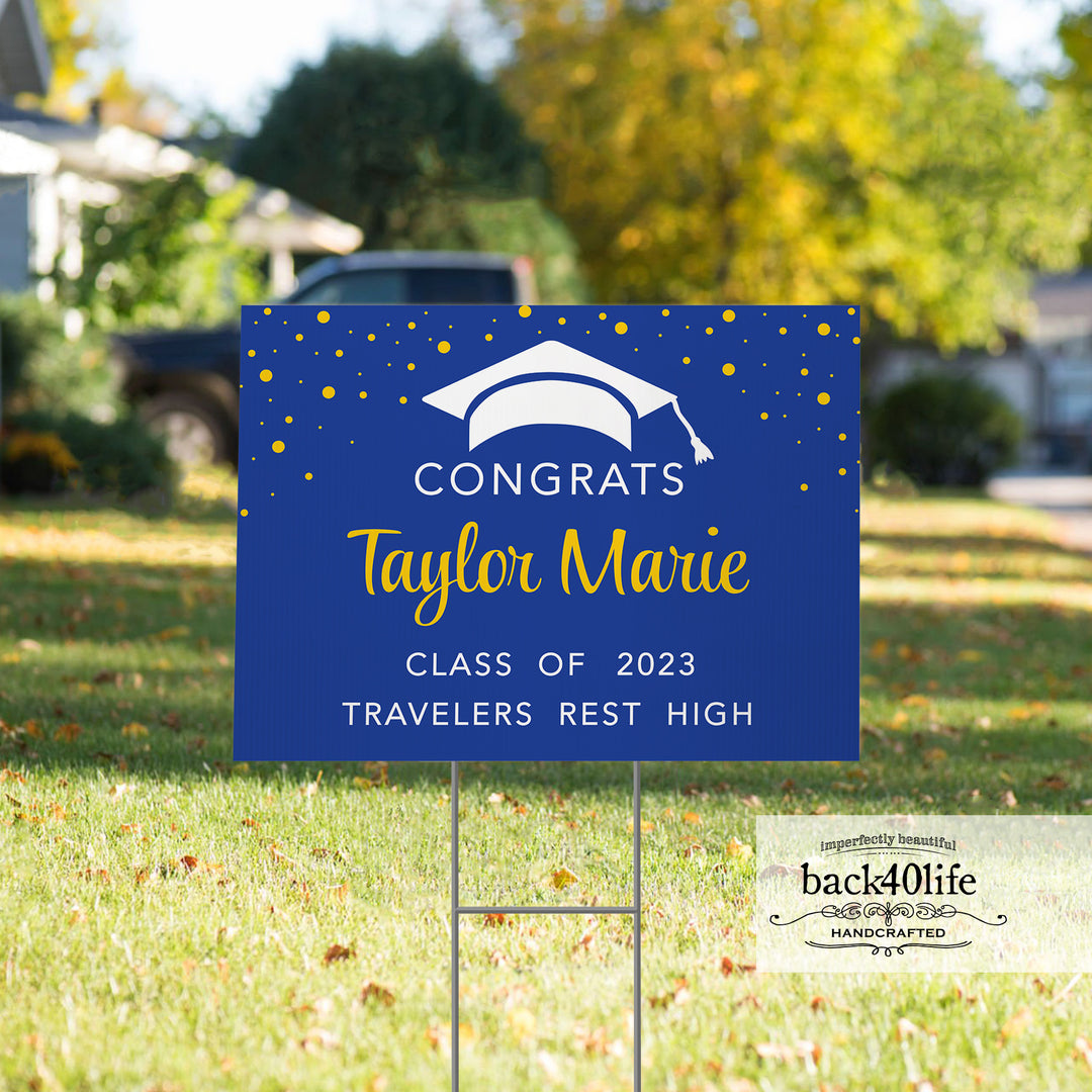 Graduation Announcement Coroplast Yard Sign (S-111d) - Back40Life