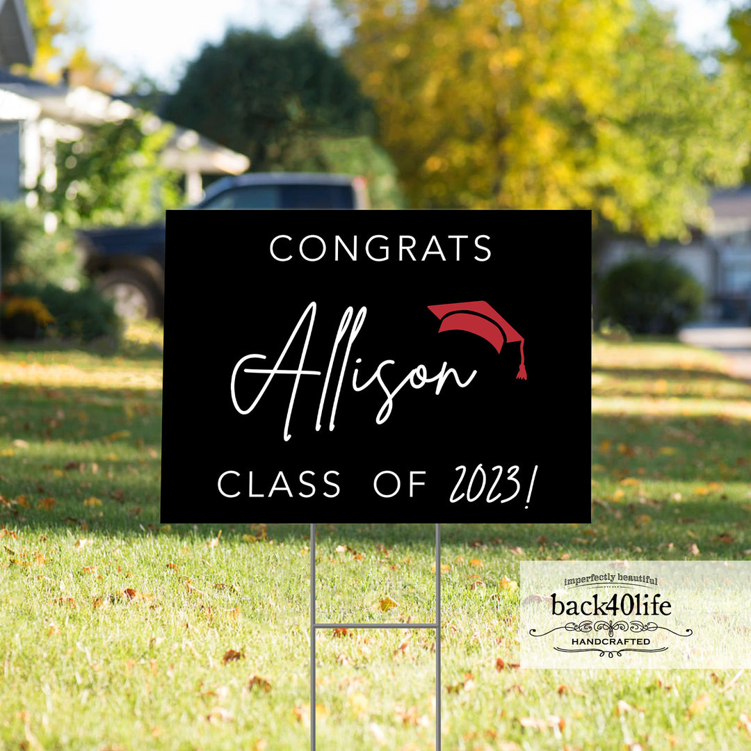 Graduation Announcement Coroplast Yard Sign (S-111b) - Back40Life