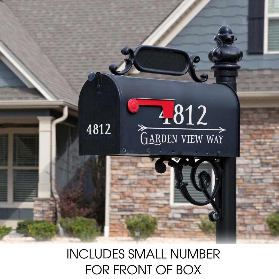 Personalized Mailbox Numbers - Street Address Vinyl Decal - Custom Decorative Numbering Street Name House Number Gift E-004w