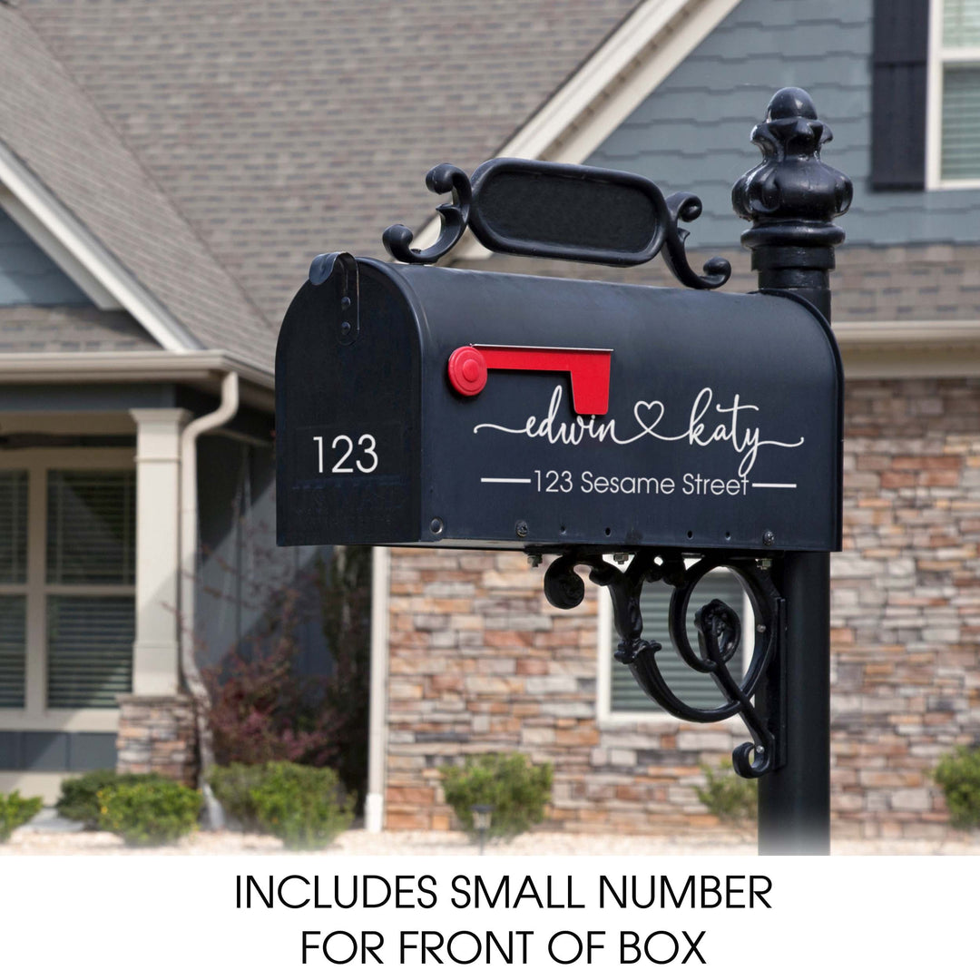 Personalized Mailbox Numbers - Street Address Vinyl Decal - Custom Decorative Numbering Street Name House Number Gift E-004z