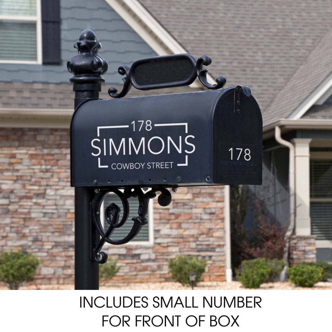 Personalized Mailbox Numbers - Street Address Vinyl Decal - Custom Decorative Numbering Street Name House Number Gift E-004h2