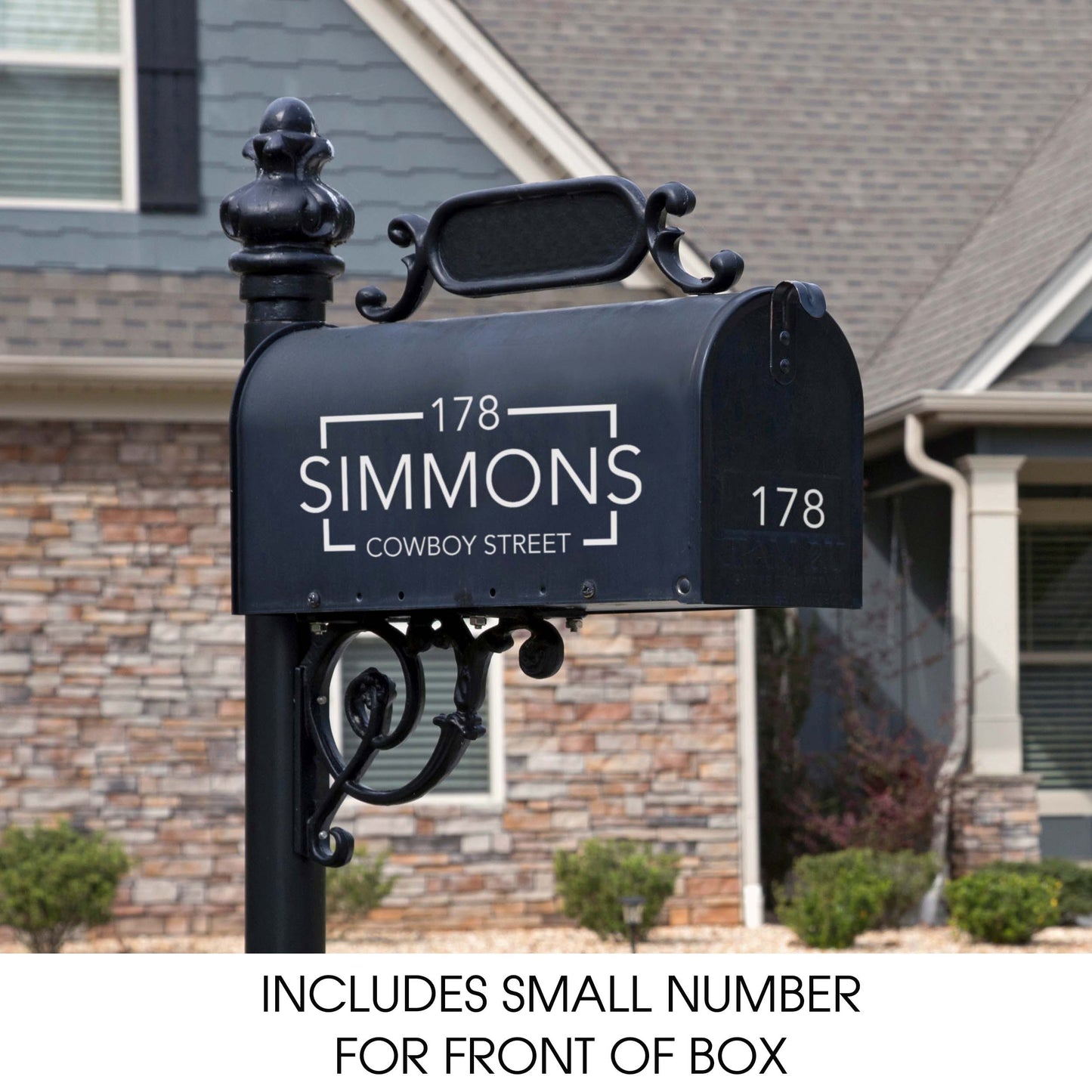 Personalized Mailbox Numbers - Street Address Vinyl Decal - Custom Decorative Numbering Street Name House Number Gift E-004h2