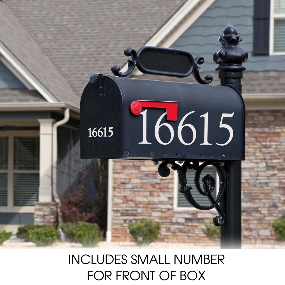 Personalized Mailbox Numbers - Street Address Vinyl Decal - Custom Decorative Numbering Street Name House Number Gift E-004r
