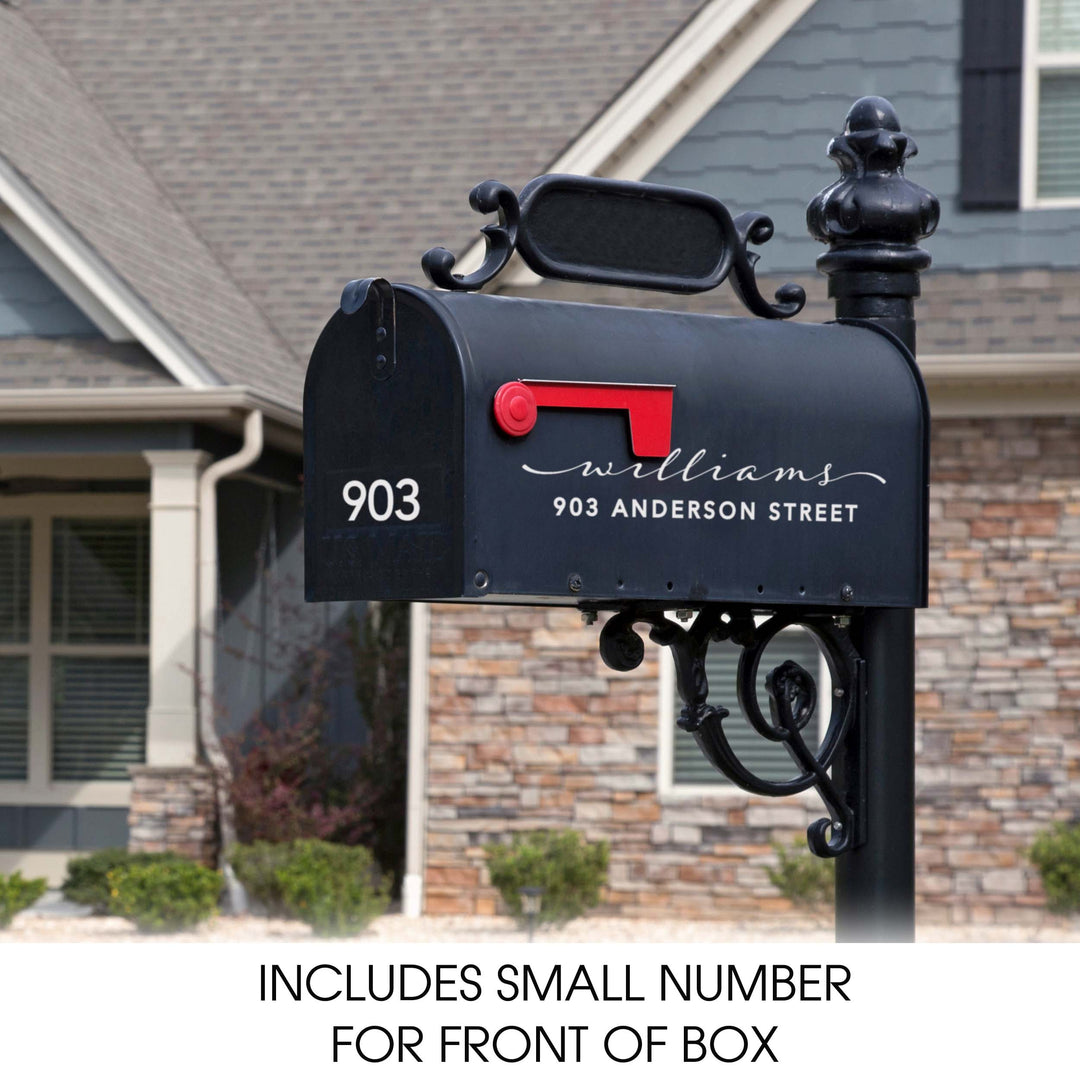 Personalized Mailbox Numbers - Street Address Vinyl Decal - Custom Decorative Numbering Street Name House Number Gift E-004k2