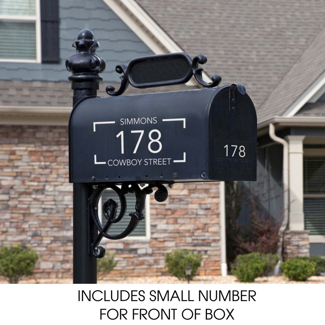 Personalized Mailbox Numbers - Street Address Vinyl Decal - Custom Decorative Numbering Street Name House Number Gift E-004i2
