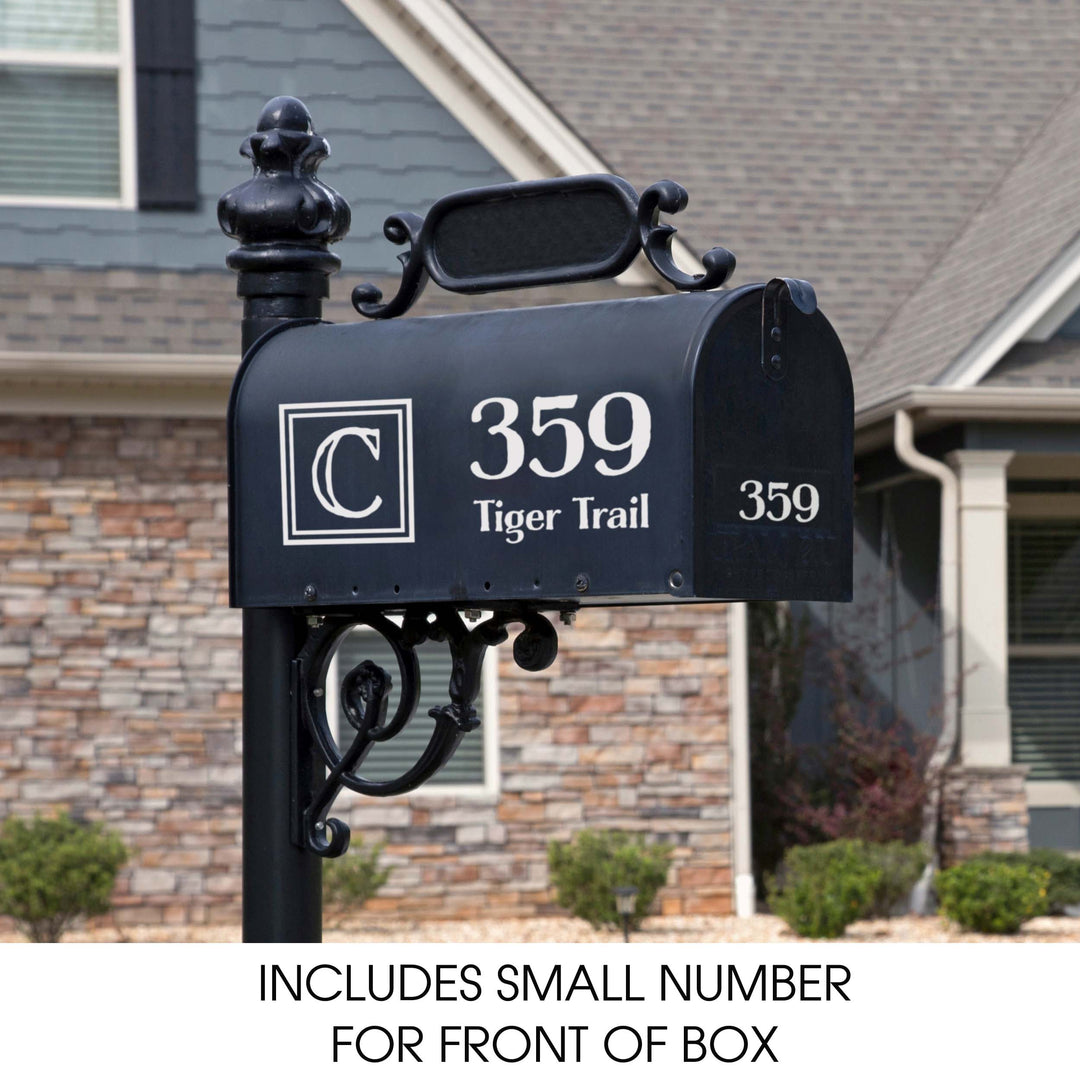 Personalized Mailbox Numbers - Street Address Vinyl Decal - Custom Decorative Numbering Street Name House Number Gift E-004j