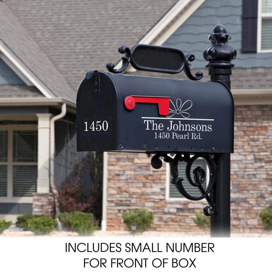 Personalized Mailbox Numbers - Street Address Vinyl Decal - Custom Decorative Numbering Street Name House Number Gift E-004e2