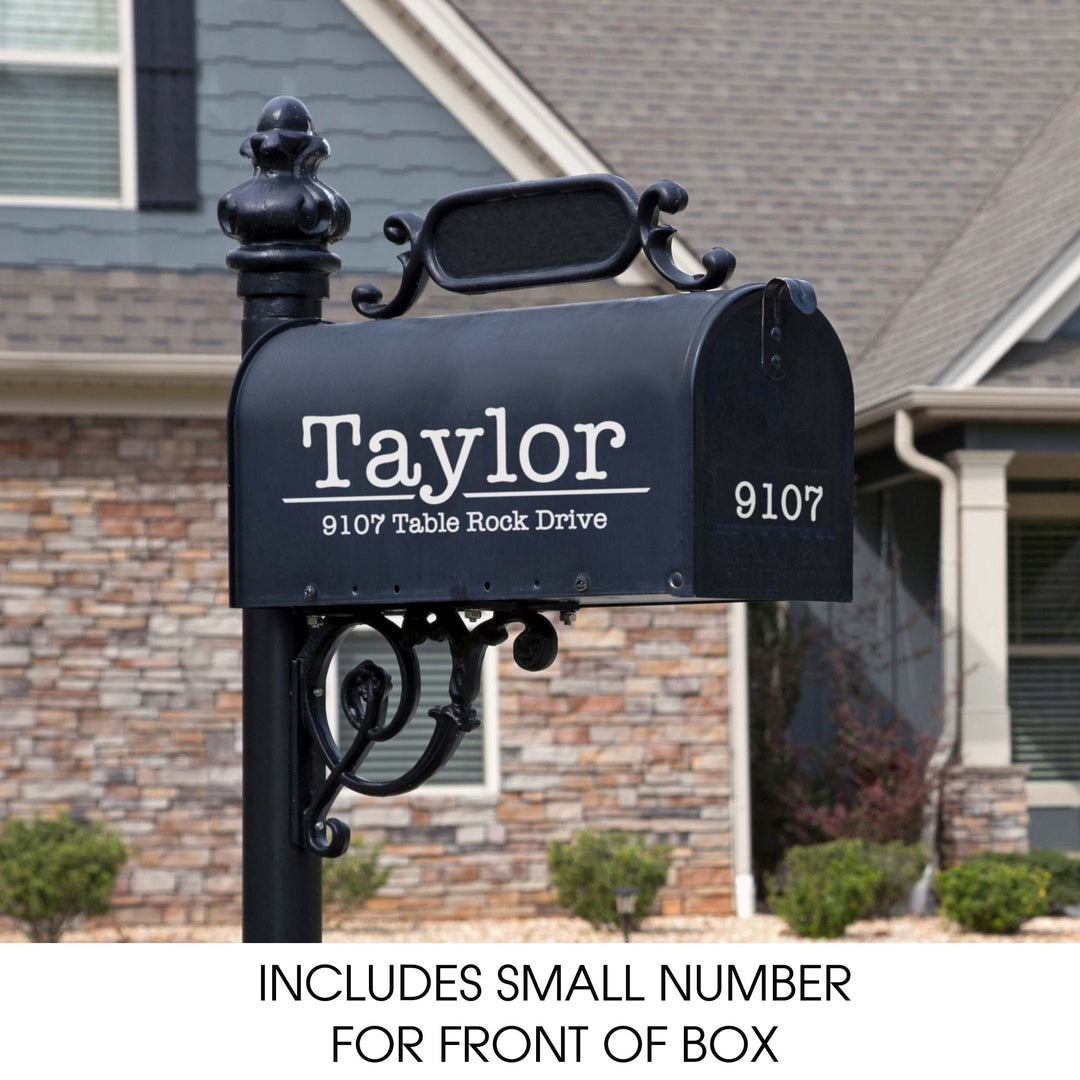 Personalized Mailbox Numbers - Street Address Vinyl Decal - Custom Decorative Numbering Street Name House Number Gift E-004m
