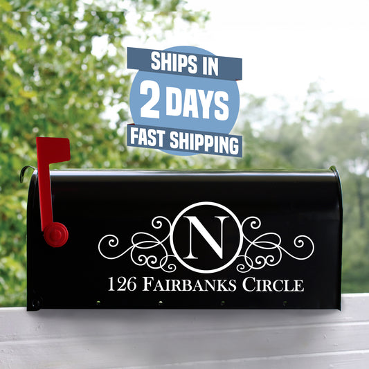 Personalized Mailbox Numbers - Street Address Vinyl Decal - Custom Decorative Numbering Street Name House Number Gift E-004a