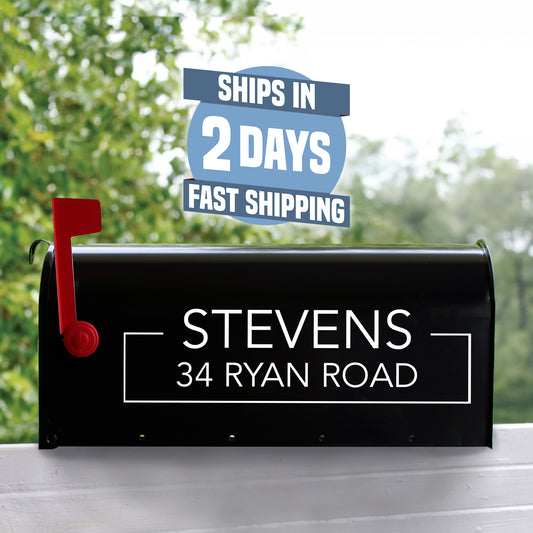 Personalized Mailbox Numbers - Street Address Vinyl Decal - Custom Decorative Numbering Street Name House Number Gift E-004m2