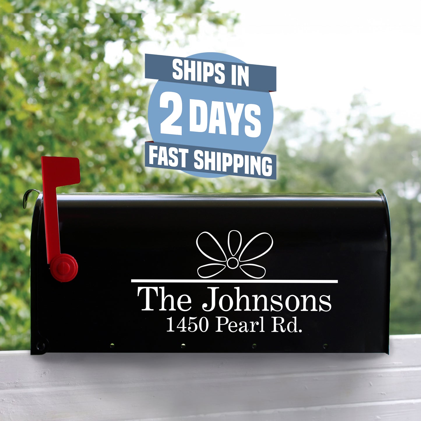 Personalized Mailbox Numbers - Street Address Vinyl Decal - Custom Decorative Numbering Street Name House Number Gift E-004e2