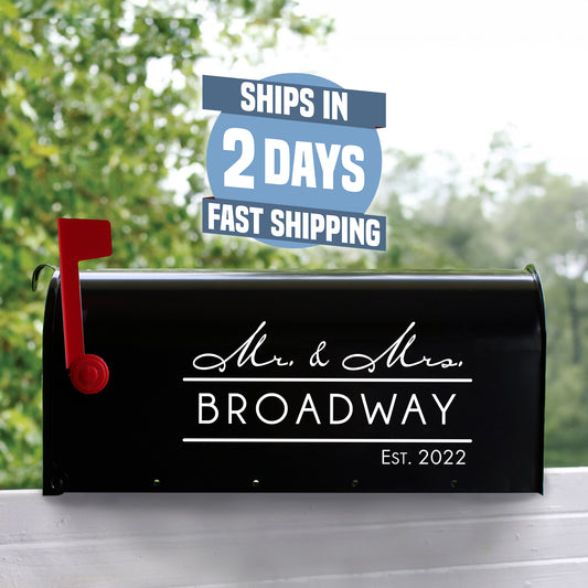 Personalized Mailbox Numbers - Street Address Vinyl Decal - Custom Decorative Numbering Street Name House Number Gift E-004p