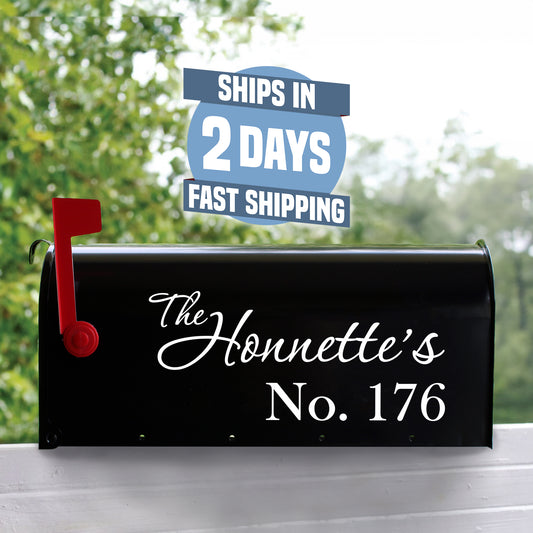 Personalized Mailbox Numbers - Street Address Vinyl Decal - Custom Decorative Numbering Street Name House Number Gift E-004e