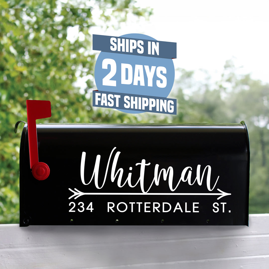 Personalized Mailbox Numbers - Street Address Vinyl Decal - Custom Decorative Numbering Street Name House Number Gift E-004j2