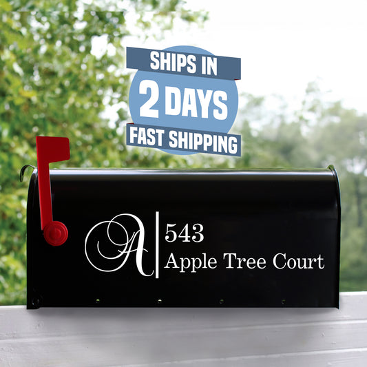 Personalized Mailbox Numbers - Street Address Vinyl Decal - Custom Decorative Numbering Street Name House Number Gift E-004a2